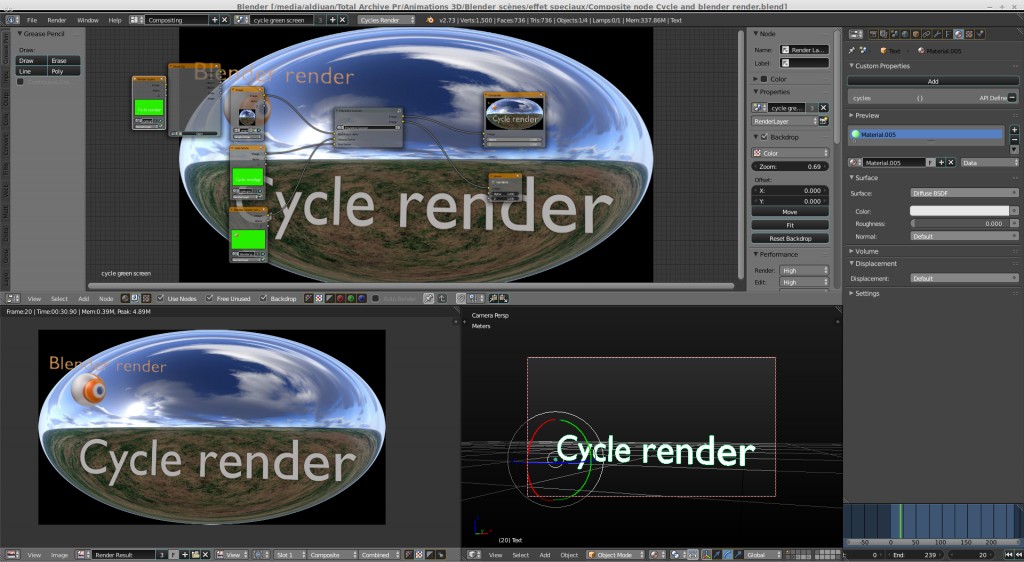 Composite node Green screen multi scene blender preview image 1